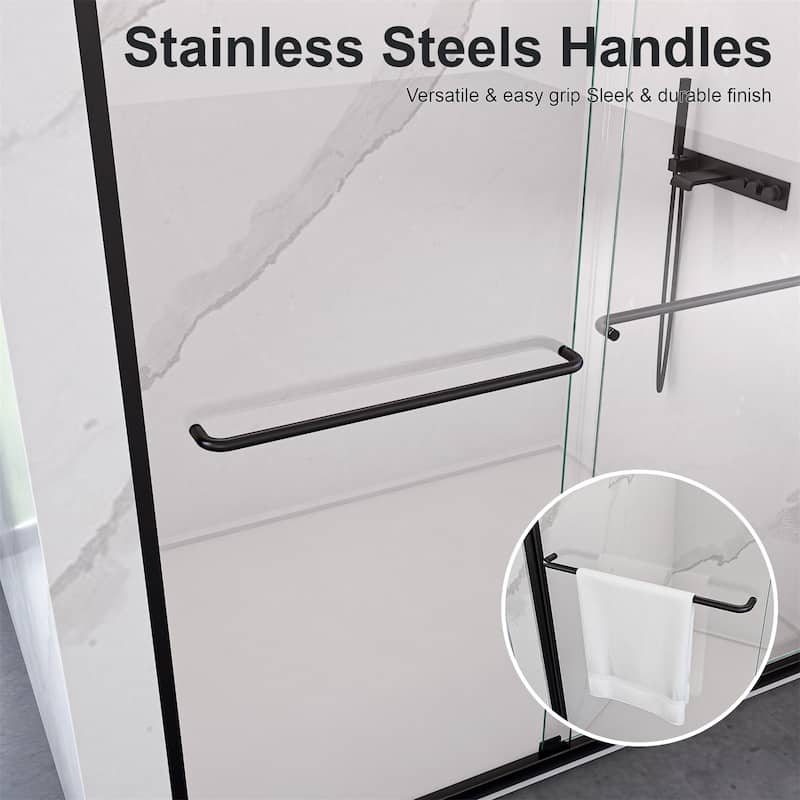 44"-48"W x72" H Semi-Frameless Double Sliding Shower Door