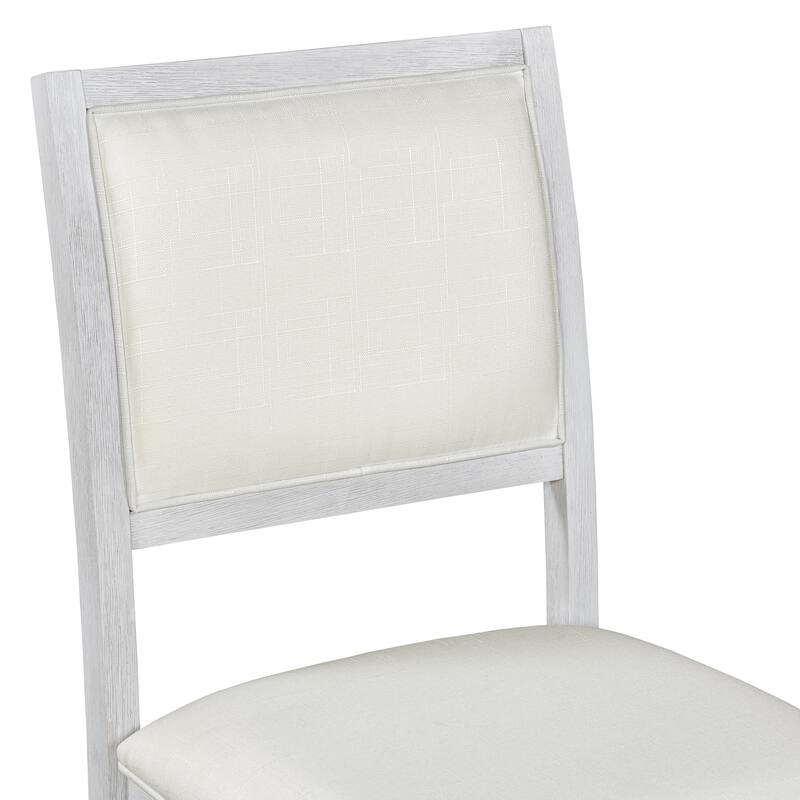 Roomfitters Extendable Rectangular Dining Table, 4 Upholstered Seats, Long Bench, 6-Piece Farmhouse Set