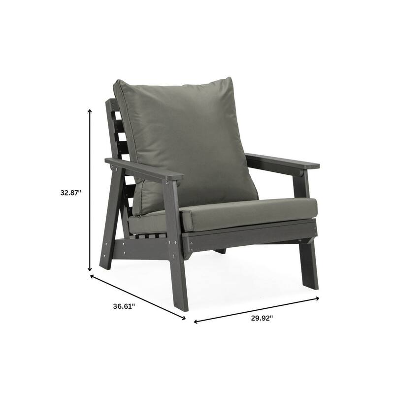Alpine Modern Outdoor Upholstered Accent Chair - Lounge Armchair with Removable Cushions for Living Room
