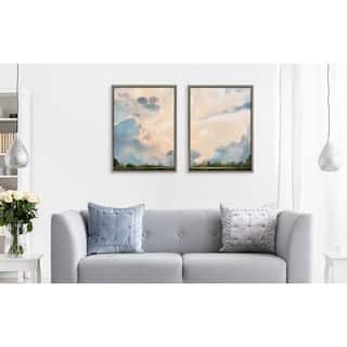 Kate and Laurel Sylvie Clouds Framed Canvas Set by Mary Sparrow
