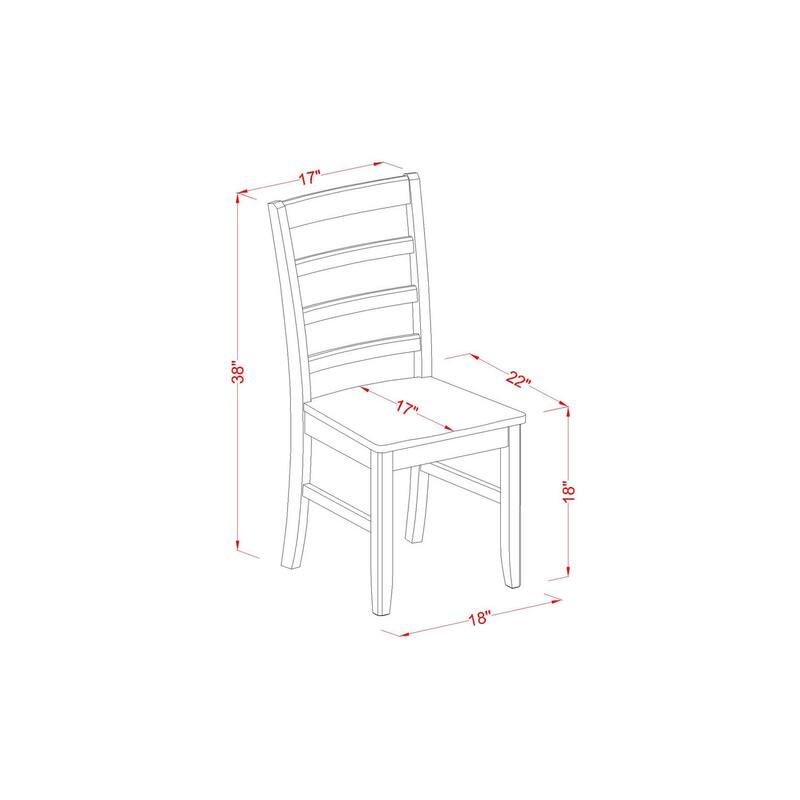 HomeStock 3-Pc Cappuccino Solid Wood Top - Dining Room Set - Seats 4
