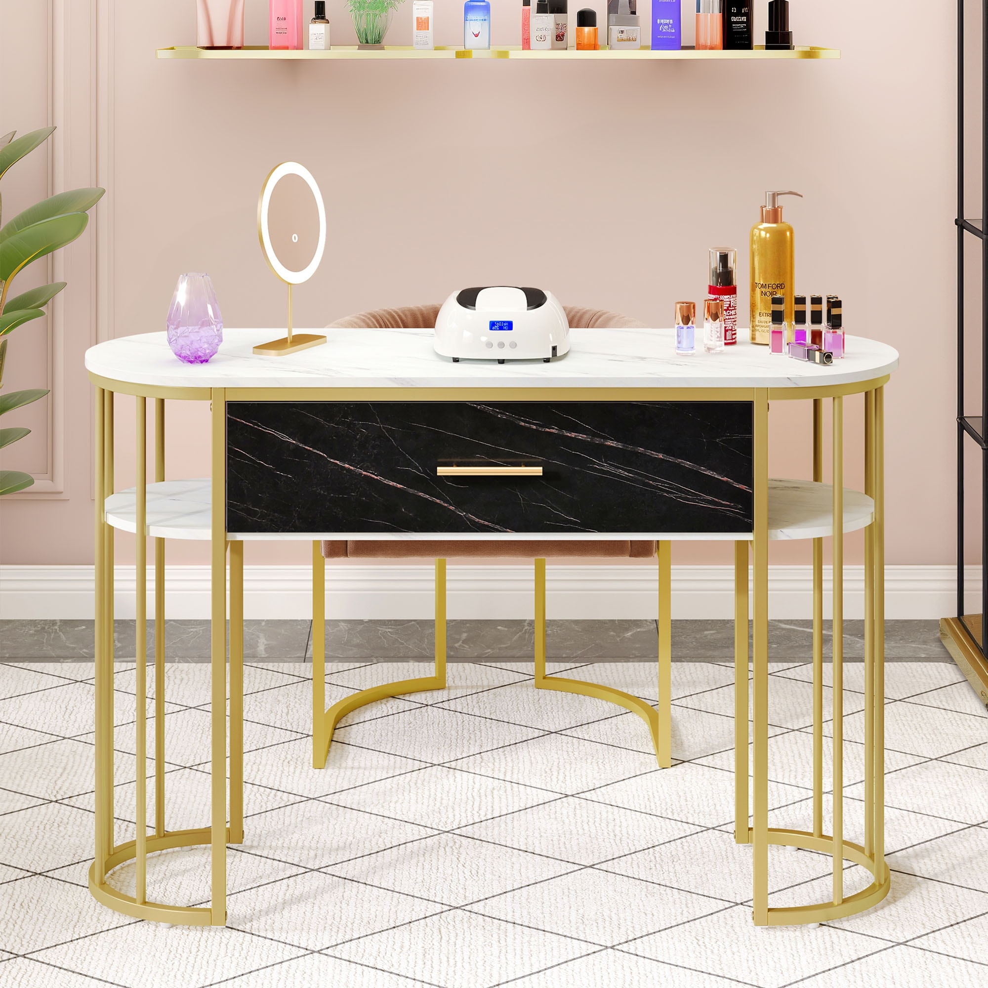 South shore vito makeup on sale desk with drawer