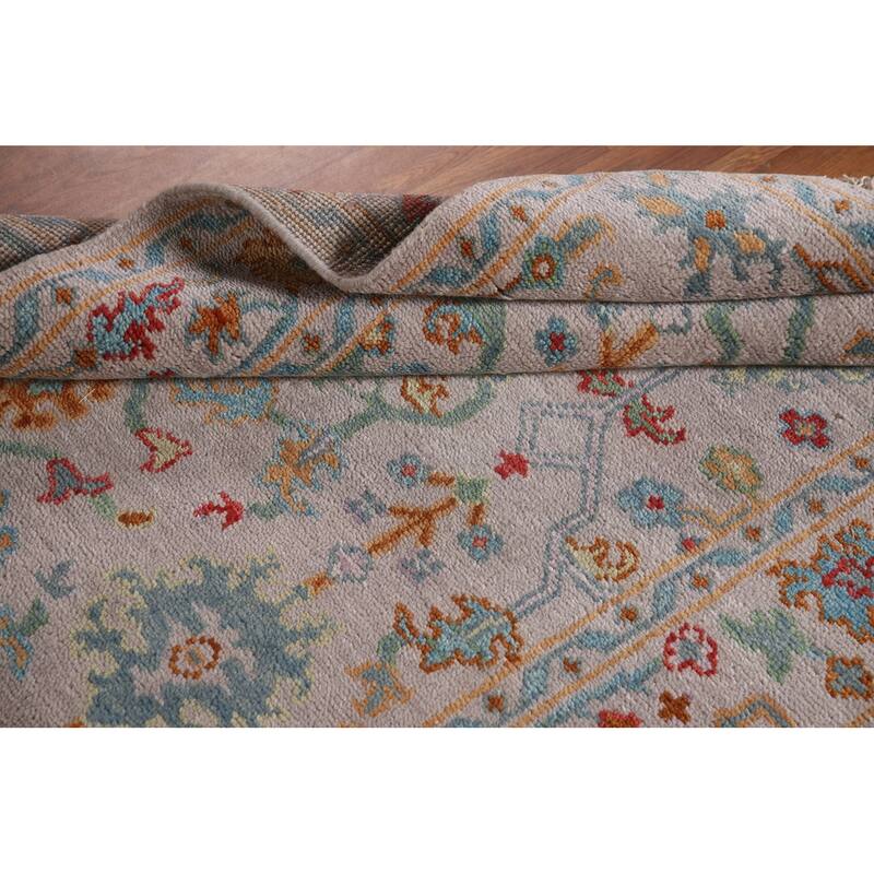 All-Over Floral Oushak Oriental Accent Rug Handmade Wool Carpet - 4'0"x 6'0"