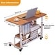 preview thumbnail 9 of 12, 31.5" Adjustable Height Rolling Desk with Wheels & Storage Shelves, Mobile Standing Desk for Home Office, School