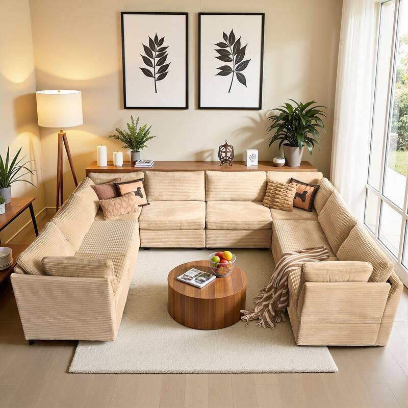 OVIOS Art-Style Deep-Seat Sofa