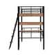 preview thumbnail 7 of 5, Metal Twin/Full Size Loft Bed with Built-in Desk, Storage Shelf and Ladder, Black