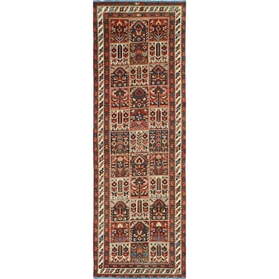 Fine Vintage Bakhtiari Nelson Red/Navy Runner - 3'2" x 9'6"
