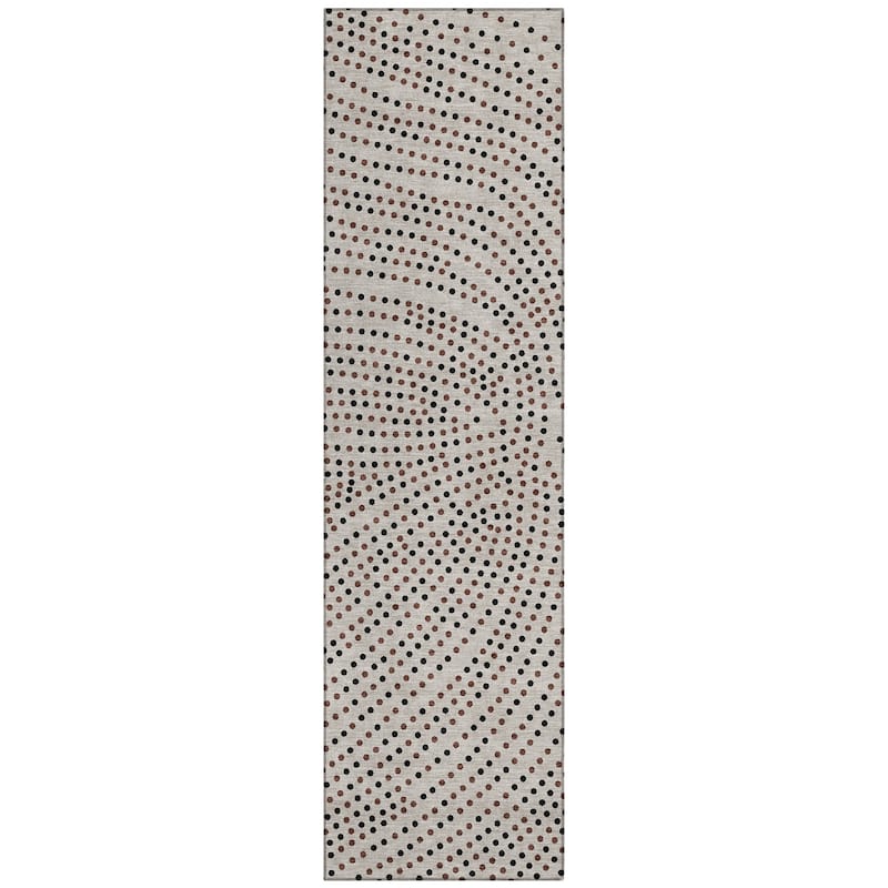 Machine Washable Indoor/ Outdoor Modern Dotty Chantille Rug