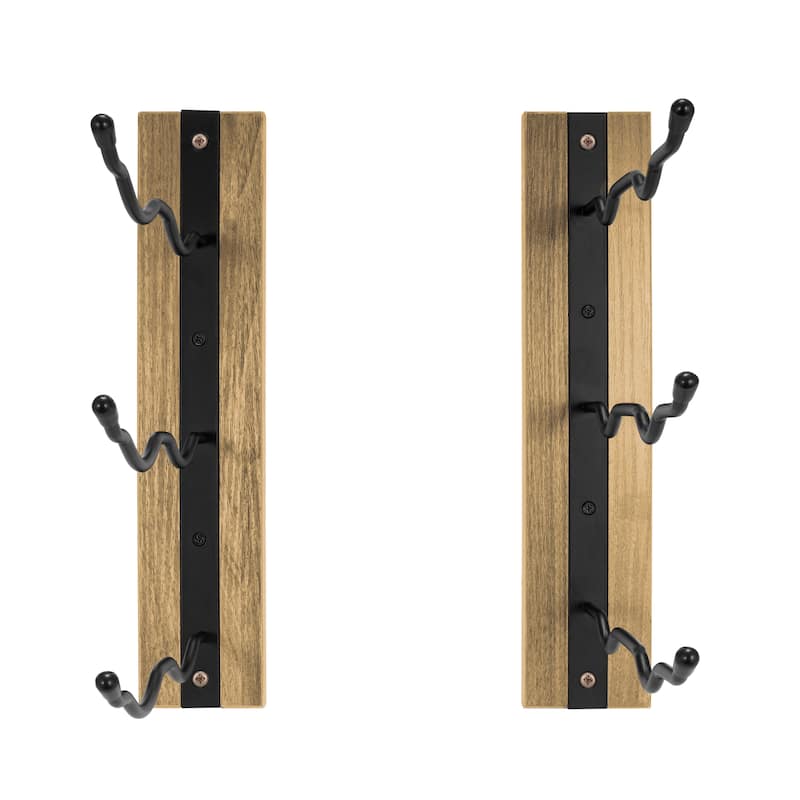 Sorbus Wall Mounted Wine Rack Wood Stemware Set Home Bar 12"L x 2.5"W - 8.25"D x 2.5"W x 12"L