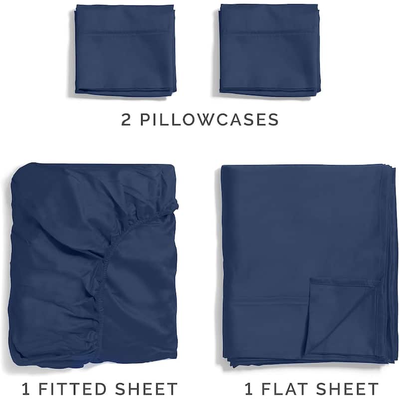 CGK Linens 4 Piece 100% Cotton 400 Thread Count Soft & Comfy Bed Sheet Set