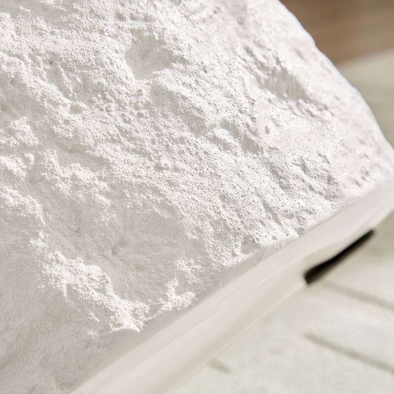 GDF Studio - Aries Modern Fiberglass Round Side Table with Imitation Stone Design