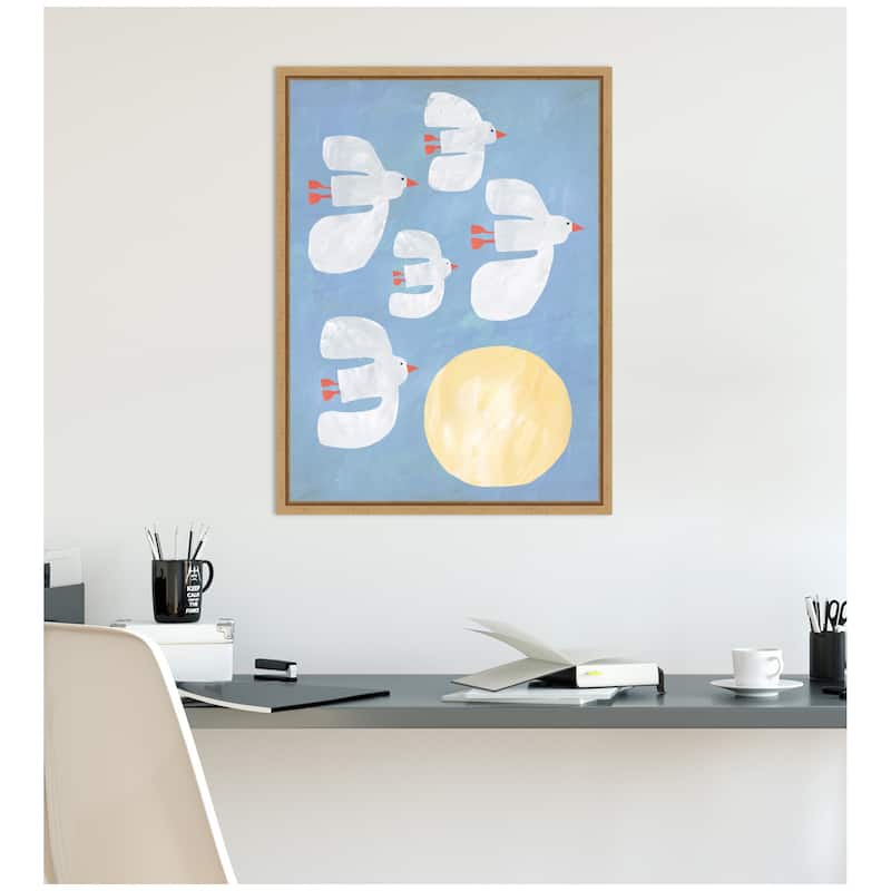 Kate and Laurel Seagulls by Alicia Abla Framed Canvas Wall Art Print