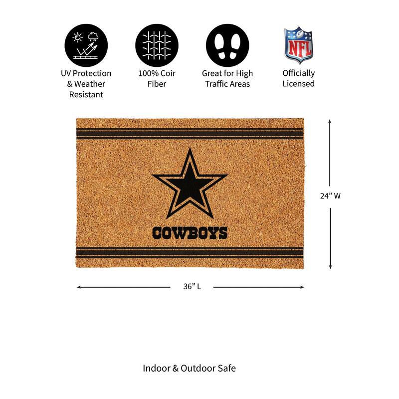 Dallas Cowboys Monochrome Indoor/Outdoor Coir Door Mat