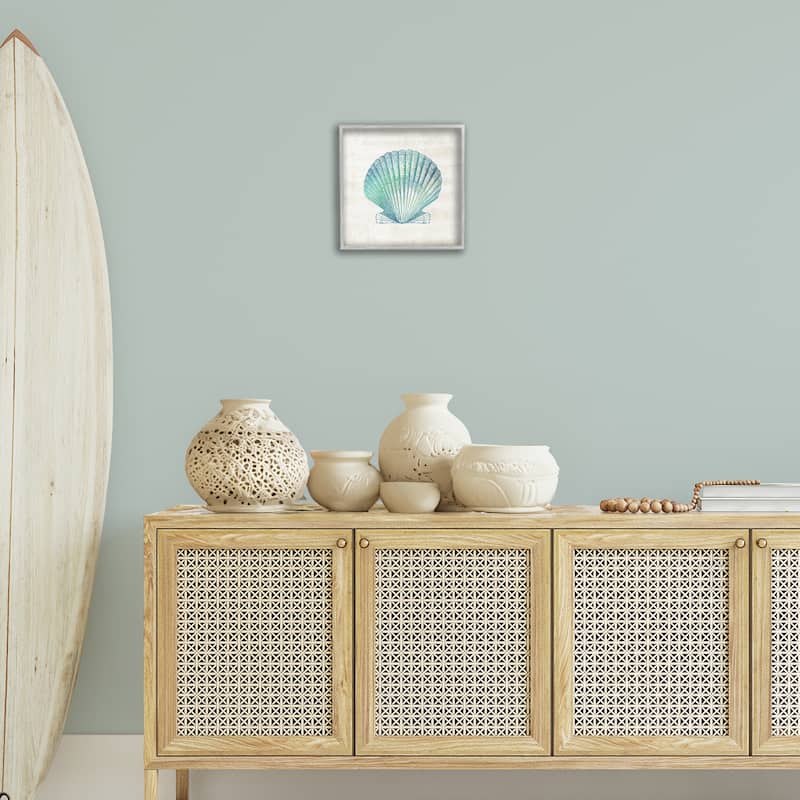 Stupell Gradient Clam Seashell Framed Giclee Art Design By Susan Arnot