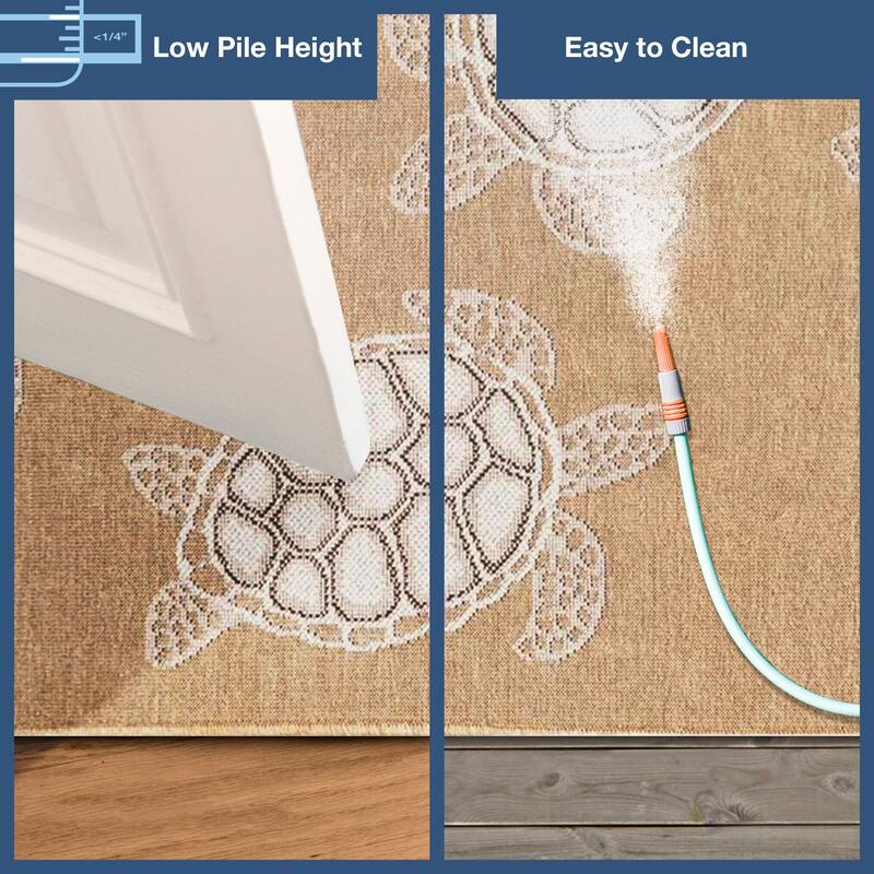 Liora Manne Carmel Collection Sea Turtles Indoor/ Outdoor Area Rug