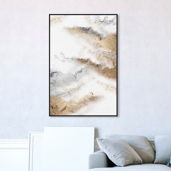 Oliver Gal 'Brianna Majestic' Abstract Wall Art Framed Canvas Print Brush Strokes- White, Gray. Opens flyout.