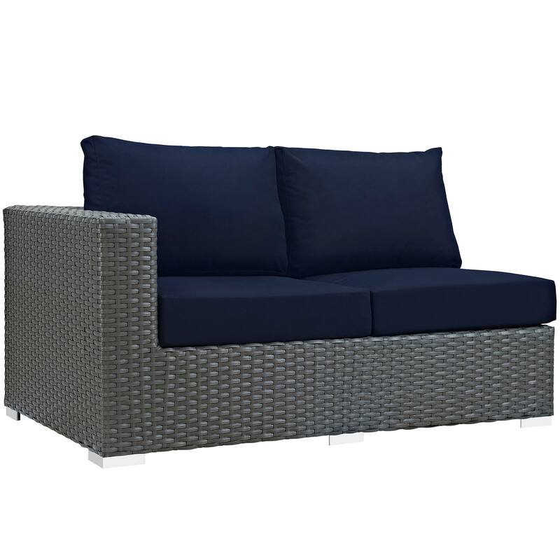 Sojourn Outdoor Patio Sunbrella® Left Arm Loveseat - Canvas Navy