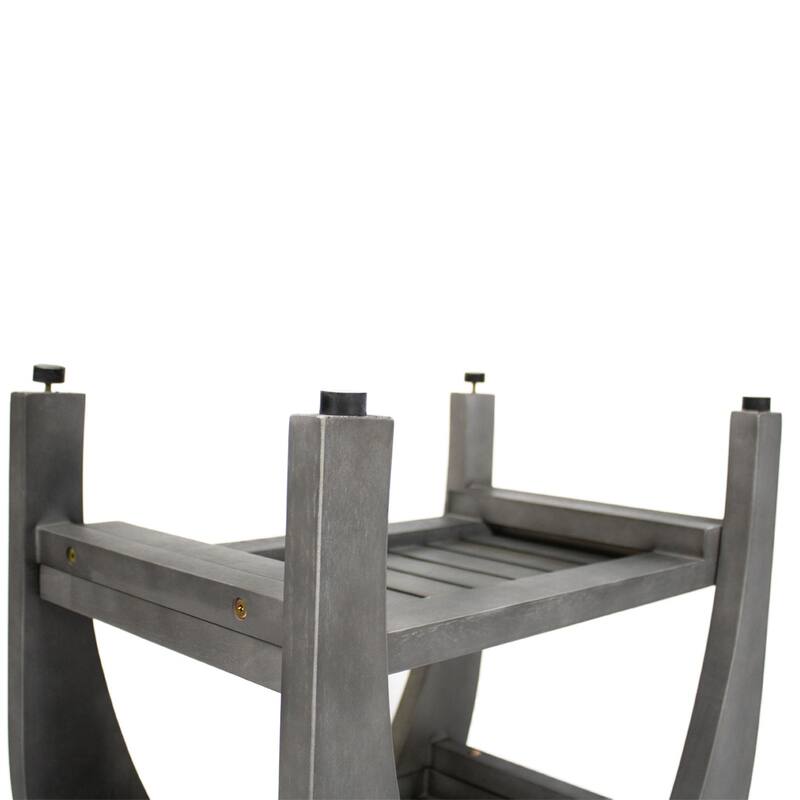 CoastalVogue Tranquility 24in Wide Shower Bench in a Gray Finish