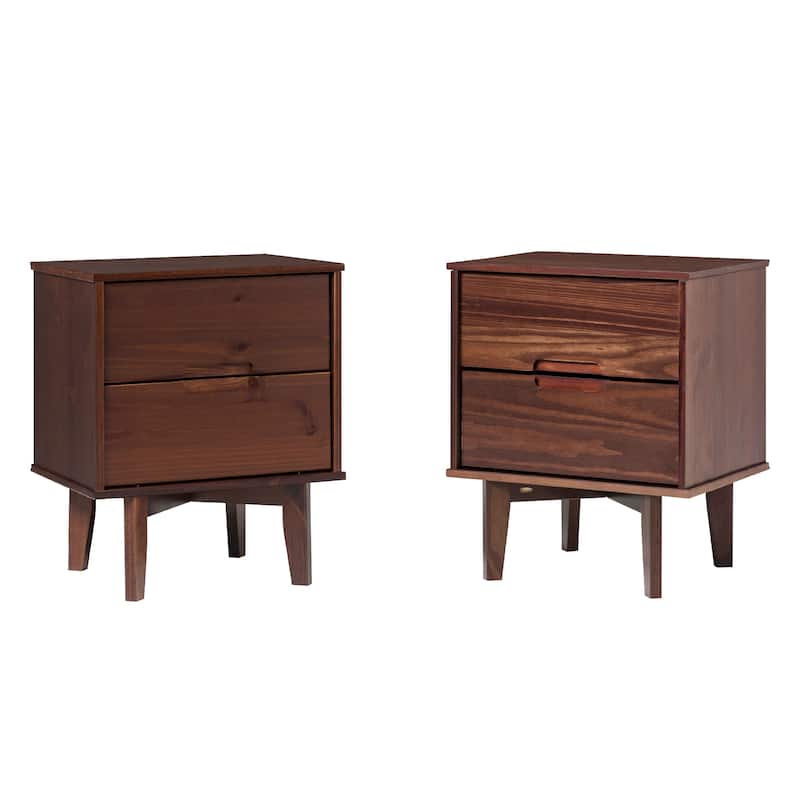 Middlebrook Mid-Century Solid Wood 2-Drawer Nightstand, Set of 2