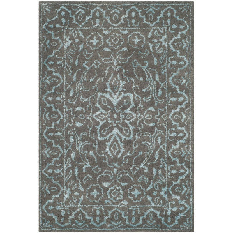 SAFAVIEH Handmade Glamour Dolors Modern Viscose Rug - 2' x 3' - Blue/Dark Grey