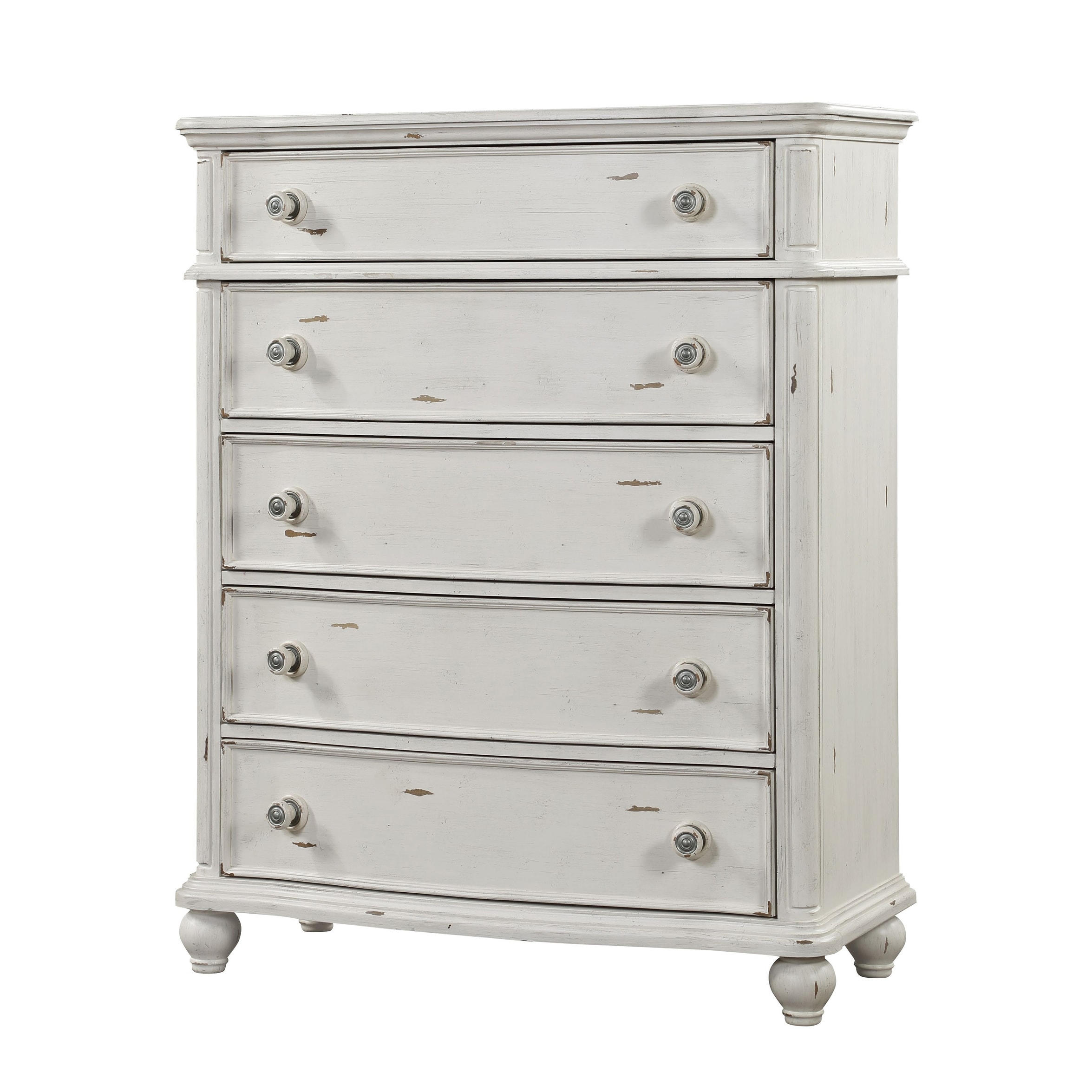 Antique white top tall dresser