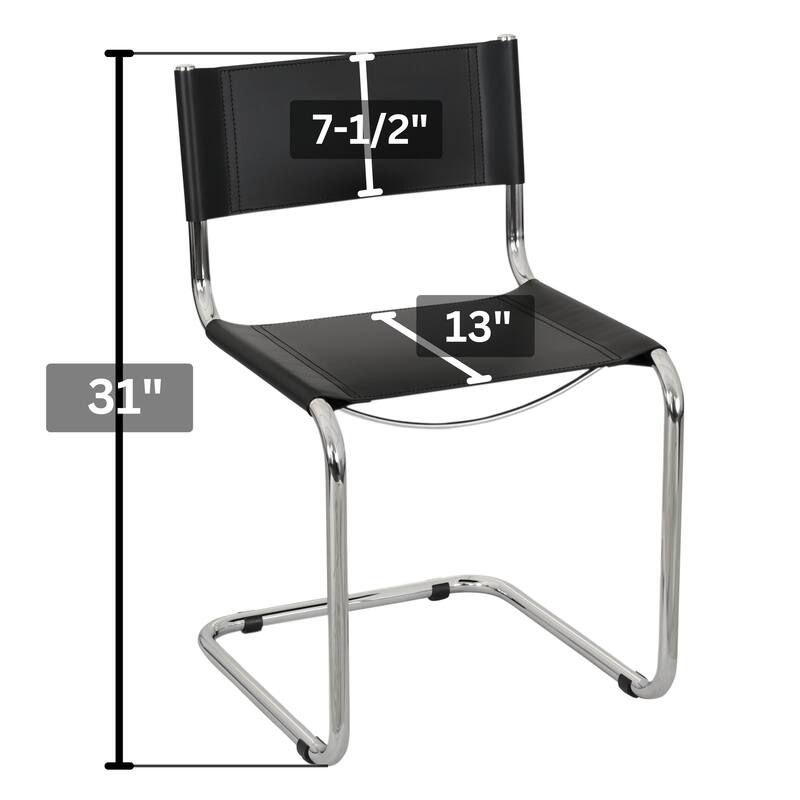 Breuer Chair Company Mart Stam Cantilever Side Chair w/ Chrome Frame (Various Bonded Leather Colors)