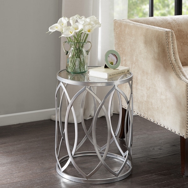 Madison Park Coen Metal Eyelet Accent Drum Table. Opens flyout.