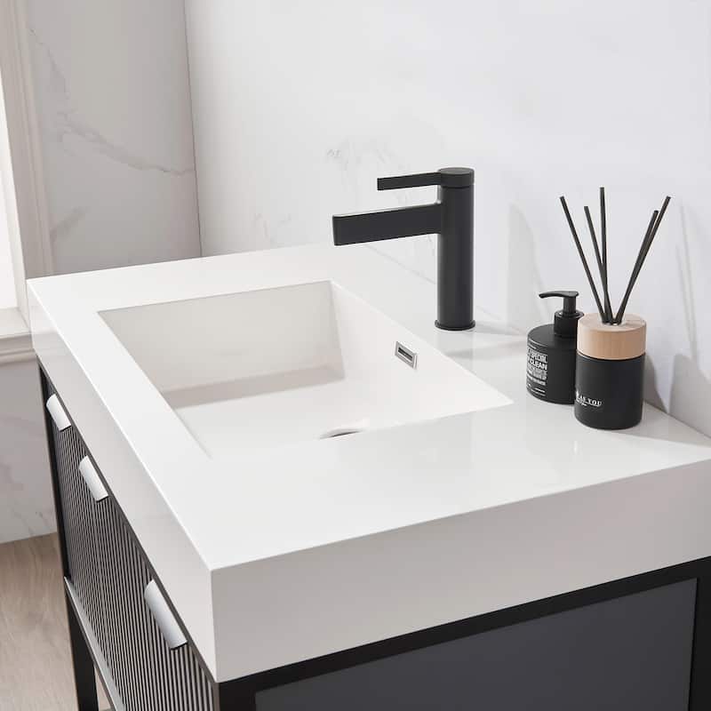 Marcilla 36 in. Single Sink Bath Vanity with Stone Sink Top