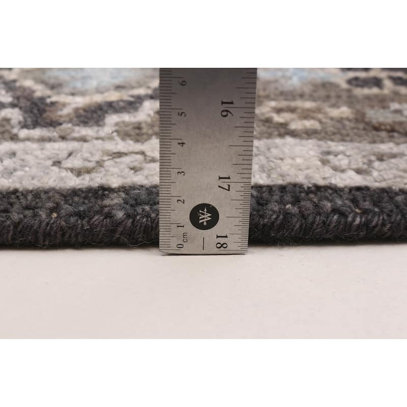 ECARPETGALLERY Hand-knotted Jules Serapi Black, Taupe Silk, Wool Rug - 5'3 x 7'6