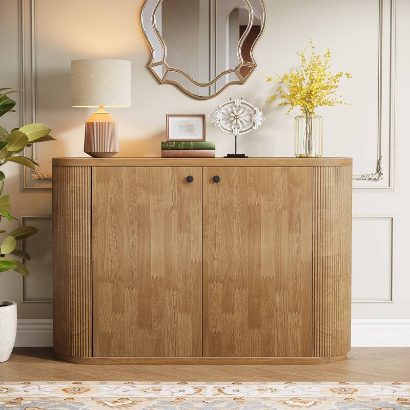 Farmhouse Sideboard Buffet Cabinet with Storage - 13.7" D x 47.2" W x 31.5" H