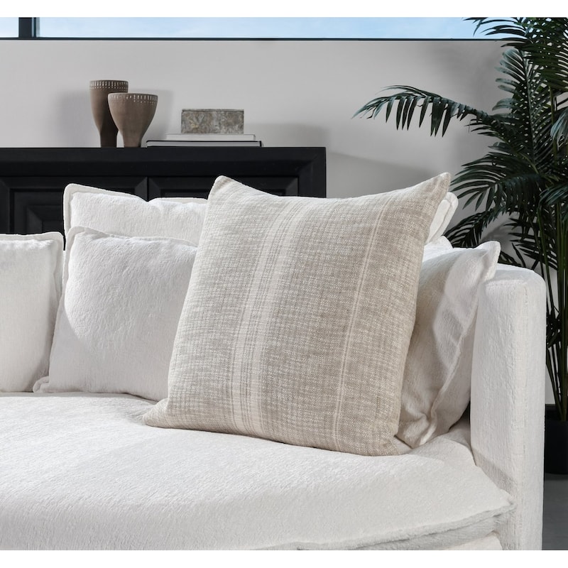 Tia Throw Pillow, by Kosas Home - 22x22 - Natural/Ivory