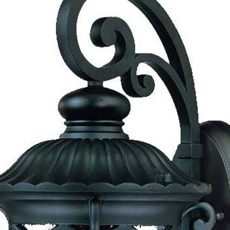 Aluminum Outdoor Wall Light with Seeded Glass Dimmable LED - 11.63” x 9.38” x 22.75” (D x W x H)