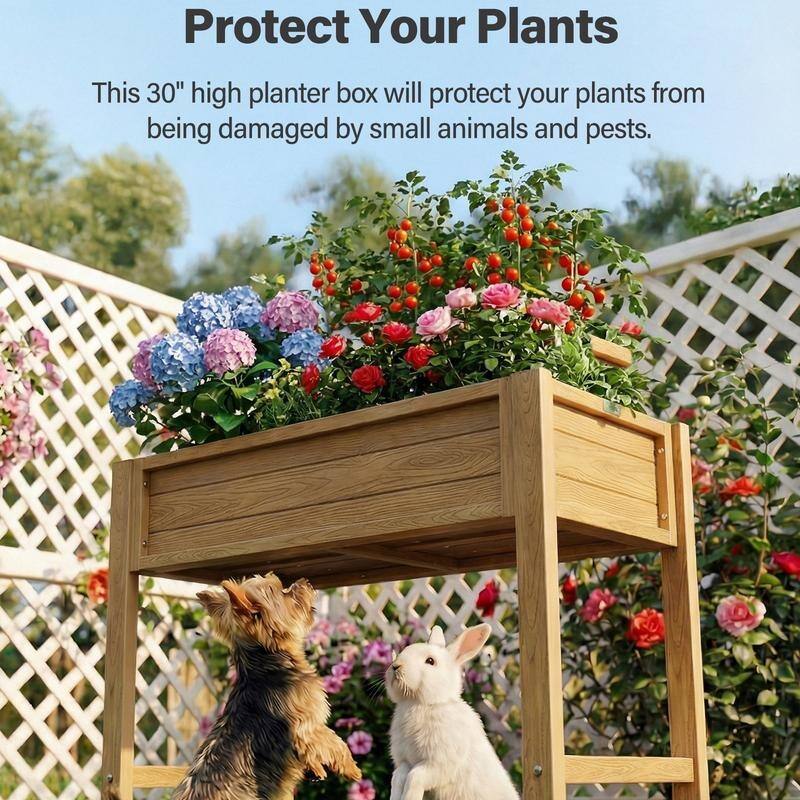 WINSOON All Weather HIPS Raised Garden Bed with Drainage Holes