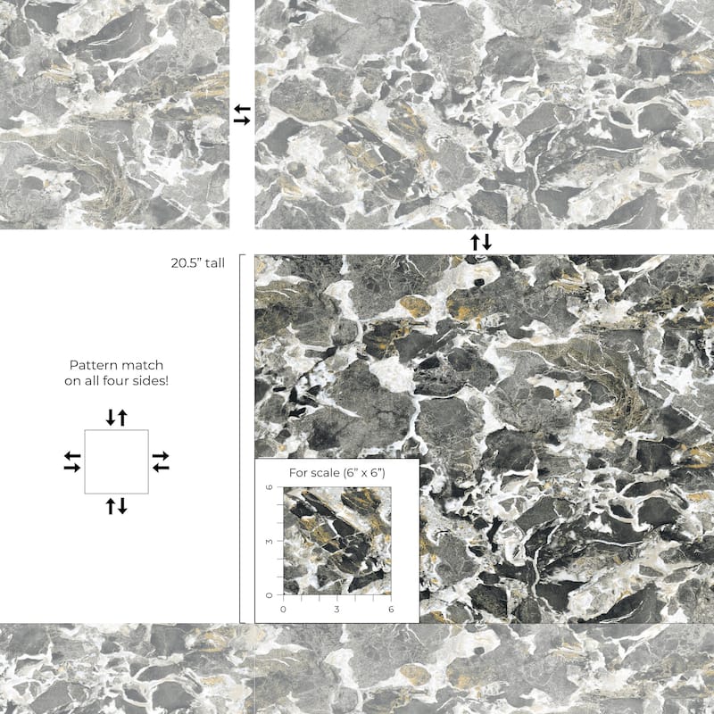 Harry & Grace Faux Stone Marble Peel and Stick Natural Wall Backdrop Panel