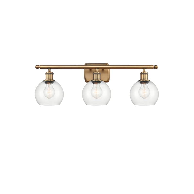 Innovations Lighting 516-3W-9-26 Athens Vanity Athens 3 Light 26" Wide - Brushed Brass / Clear