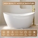 preview thumbnail 7 of 26, Freestanding Soaking Bathtub,100% Pure Virgin Acrylic with Drain And Groove Overflow,Glossy White