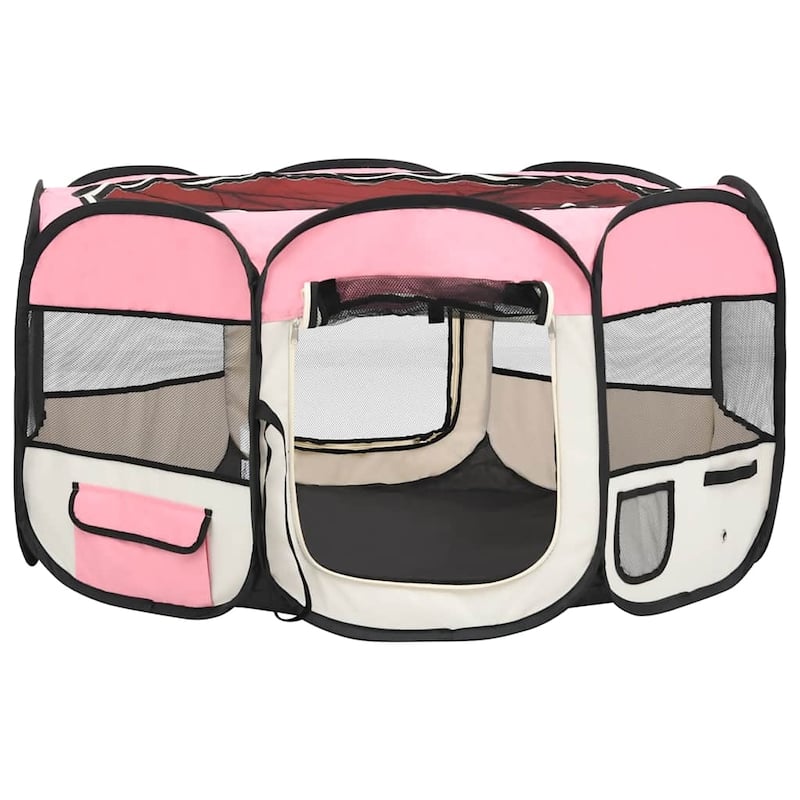 vidaXL Foldable Dog Playpen with Carrying Bag Dog Kennel Puppy Run Playpen