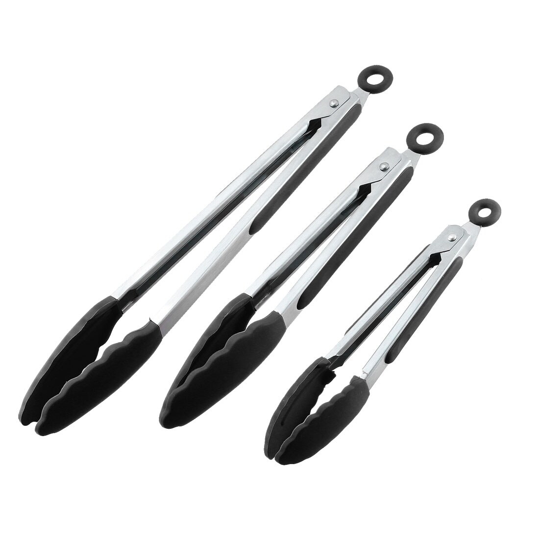 KitchenAid Tongs Lockable Stainless-Steel Black Silicone Tipped