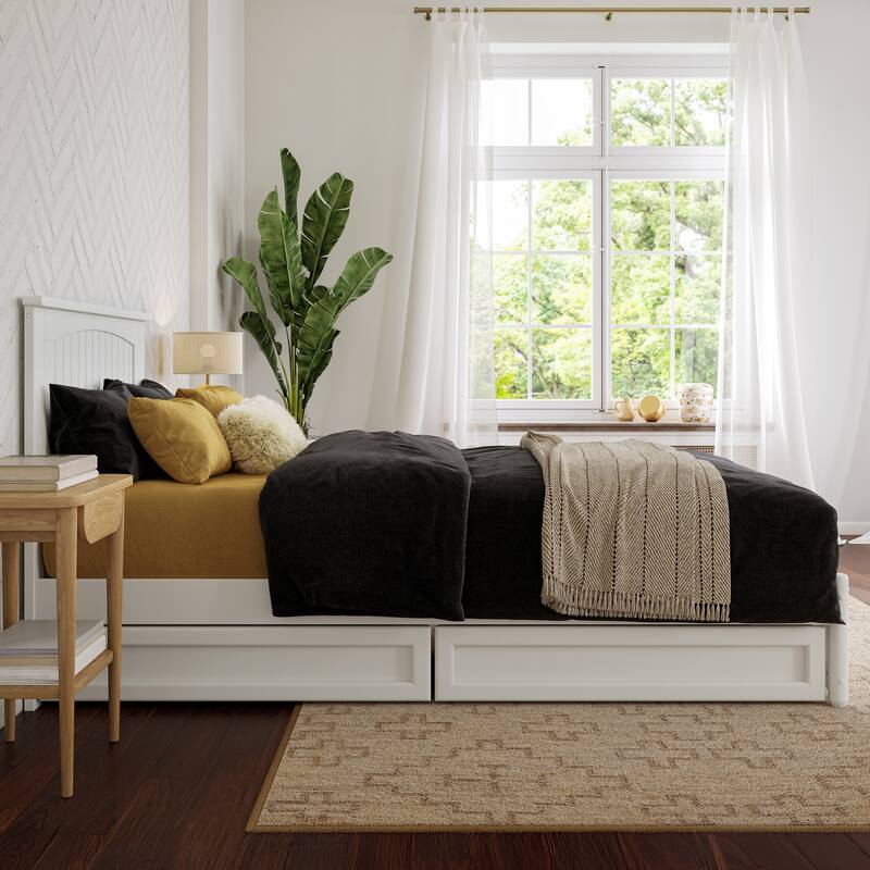 Malta Platform Bed with Panel Footboard and Storage Drawers