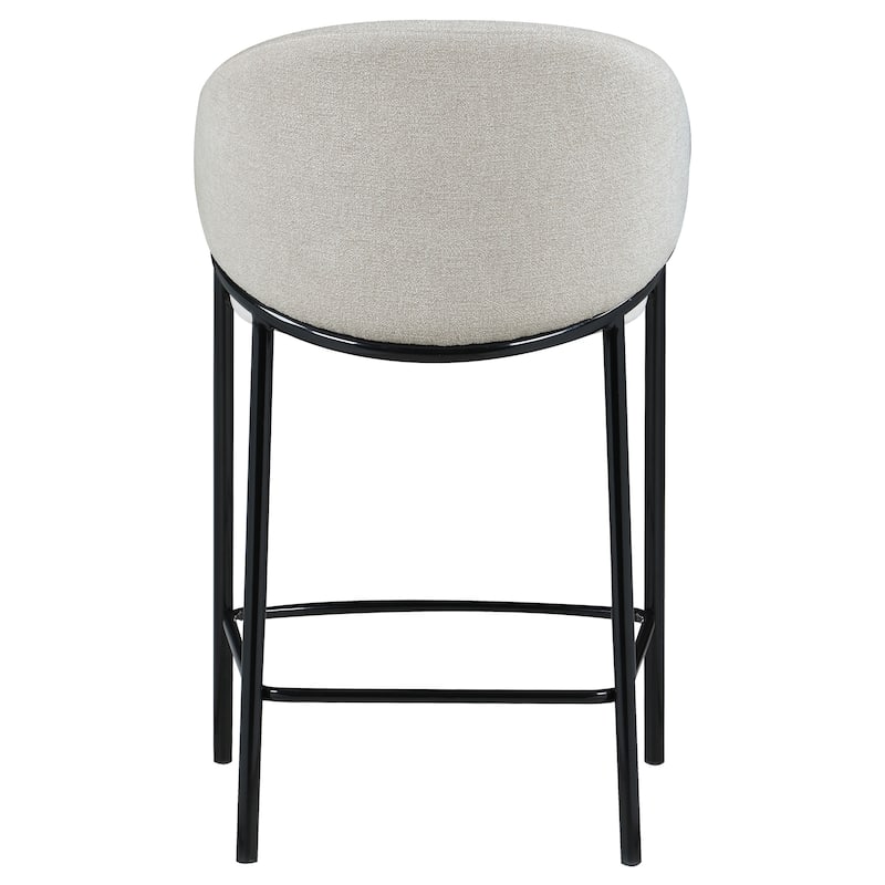 Estela Beige & Glossy Black Sloped Barstools (set of 2) by Christopher Knight Home