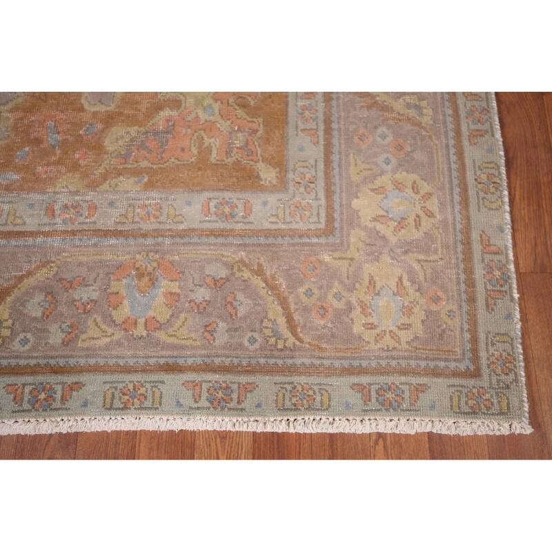 Brown & Orange Tabriz Persian Antique Rug Hand-Knotted Wool Carpet - 6'4"x 10'4"