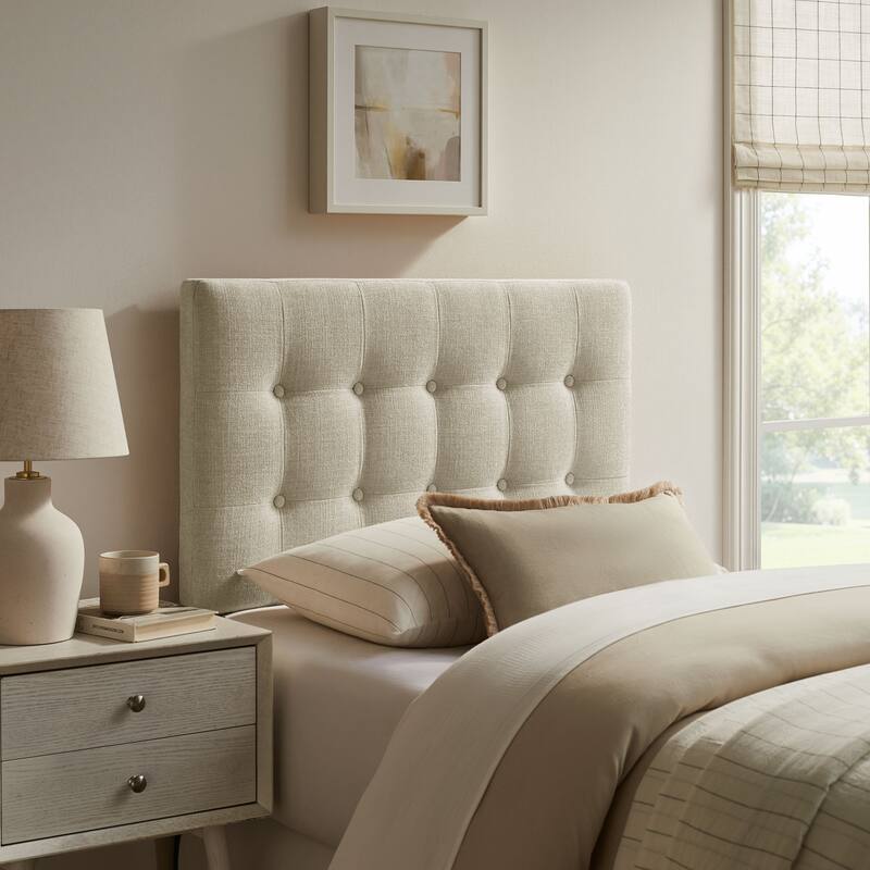 Emily Upholstered Fabric Headboard - Linen - Twin