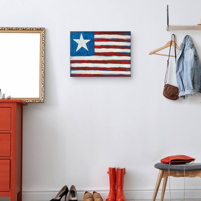Modern Americana Flag Canvas Art Print