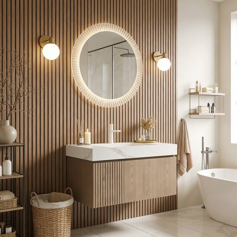 Floating Storage Bathroom Vanity with 1 Pre-drilled Faucet Hole