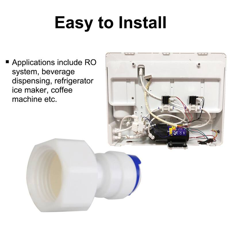 1/2 Inch Female to 3/8 Inch OD Straight Quick Connect Purifiers Fitting 10pcs - White,Blue - 37 x 27 x 25mm