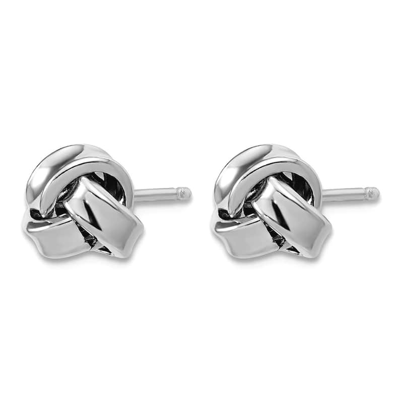 Curata 925 Sterling Silver Italian 8.5mm Polished Concave Love Knot Stud Earrings