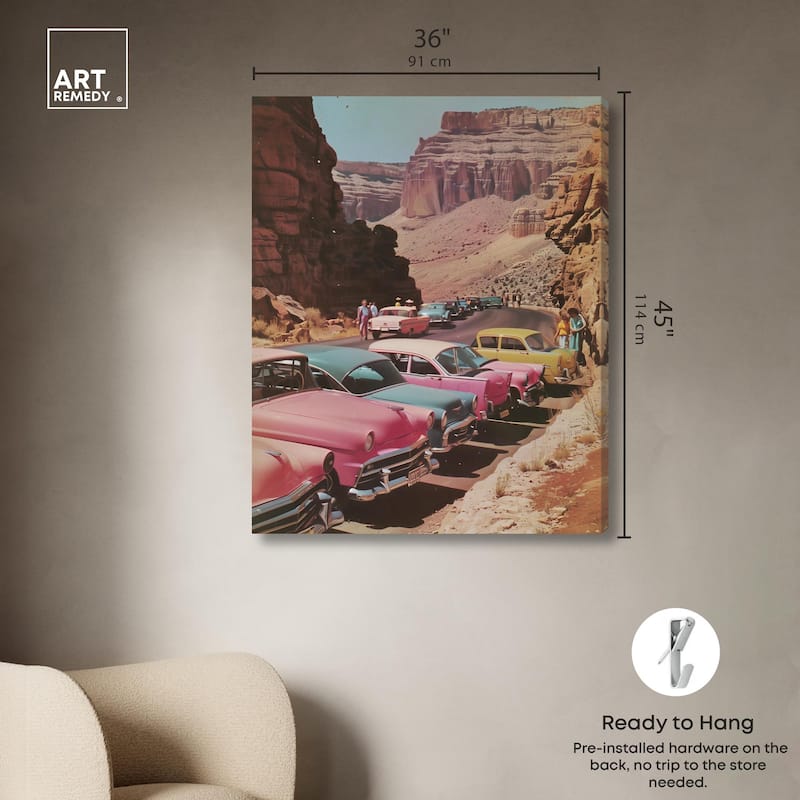 Vintage Canyon Visit Canvas by Art Remedy, Gallery Wrapped