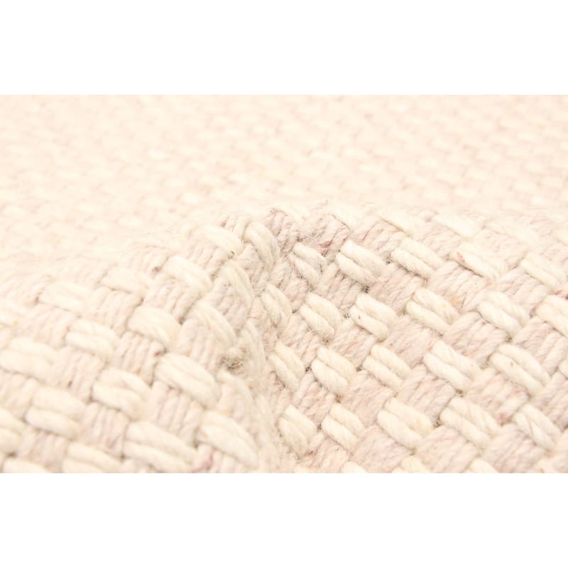 ECARPETGALLERY Braid weave Sienna Beige Wool Rug - 5'0 x 7'11