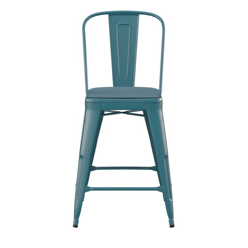 All-Weather Counter Height Stool with Poly Resin Seat