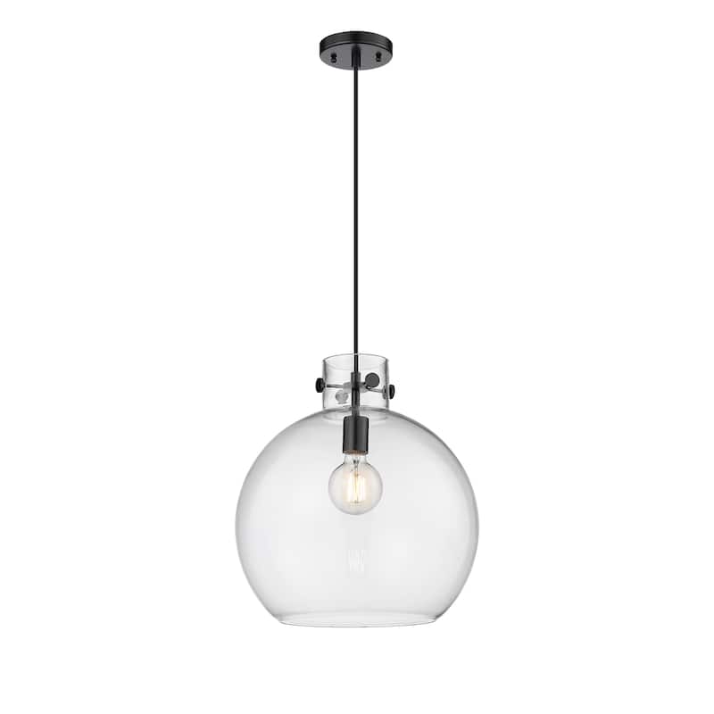 Innovations Lighting Newton Sphere - 1 Light 14" Cord Hung Pendant - Clear/Matte Black